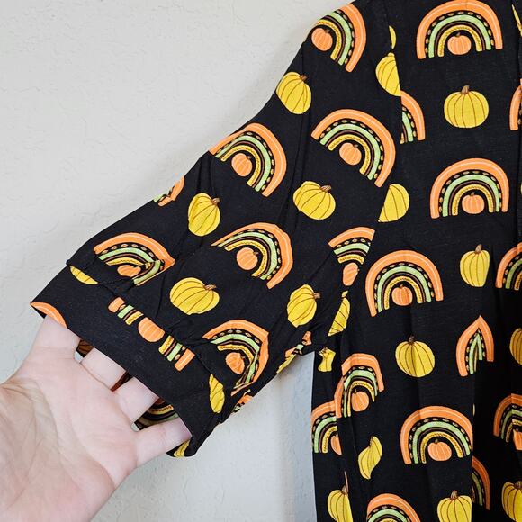 Modcloth Winning Them Over Short Sleeve Top Black Pumpkin Women's Medium Casual - Picture 4 of 8